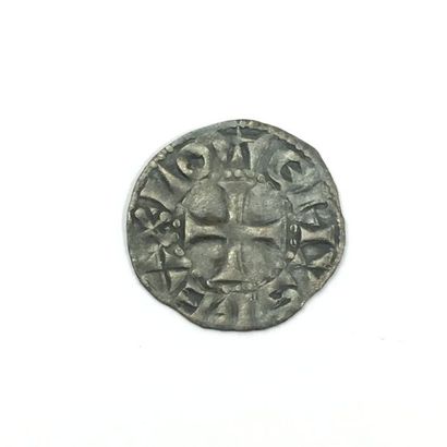 CAROLINGIAN. LOTHAIRE (954-986) Denier for...