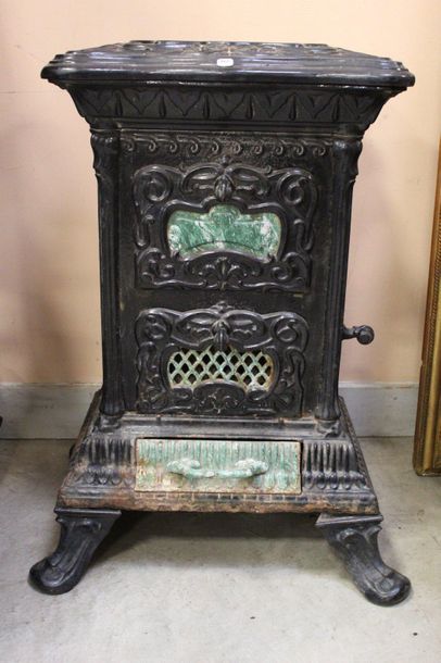 PETIT POELE en fonte émaillée noir et vert...