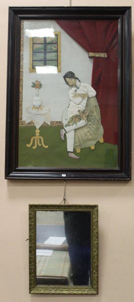 Représentation d’un intérieur japonais, technique...