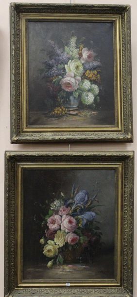 SUREAU (XIX – XX) : paire de tableaux représentant...