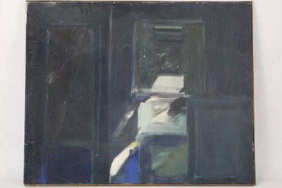 Ecole contemporaine : Abstraction en bleu....