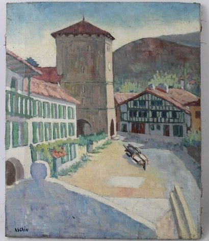 Ecole française du XXème siècle : Paysage...