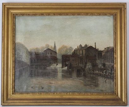 P. MALLMAN (XIXème siècle) : moulin à eau....