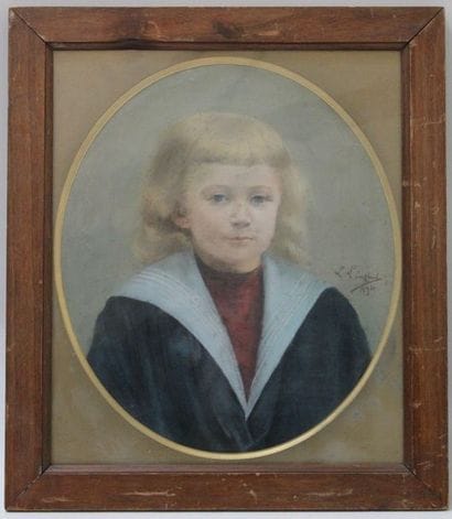 L. LONGUET (XIXème siècle) : Portrait d'enfant...