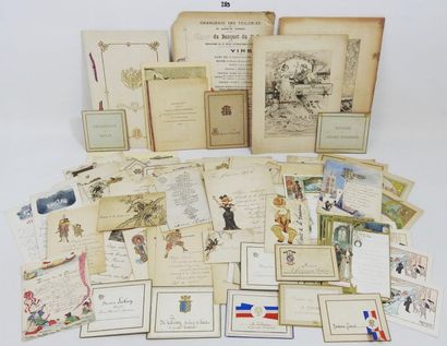 Lot de menus anciens dont Présidence du Sénat,...