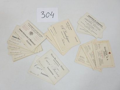 Lot de cartes de visite anciennes négociants...