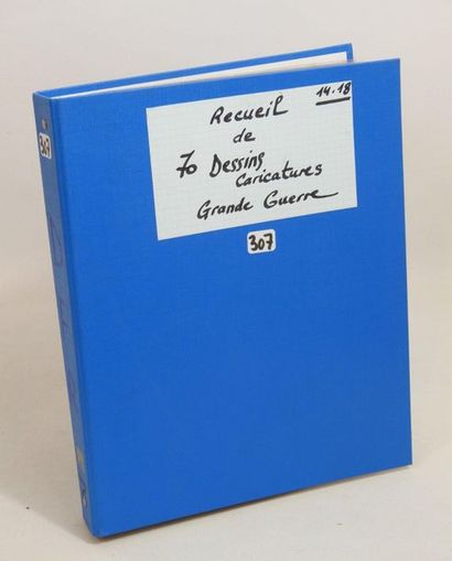 Recueil de 70 dessins originaux et de caricatures...