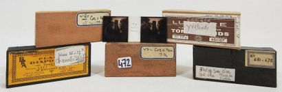Lot de 5 boites de plaques photos stereoscopiques...