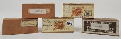 Lot de 5 boites de plaques photos stereoscopiques...