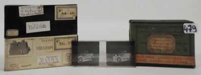 Lot de 3 boite de plaques photos stereoscopiques...