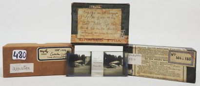 Lot de 3 boites de plaques photos stereoscopiques...