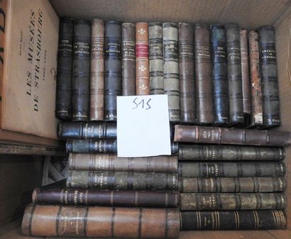 Lot de livres reliure demi cuir XIXe comprenant...