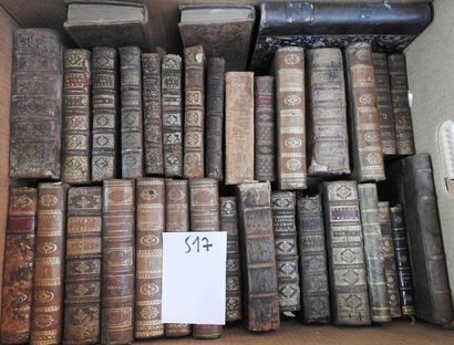 Lot de livres XVIIIe et XIXe reliure cuir...