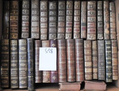 Lot de livres XVIIIe et XIXe reliure cuir...