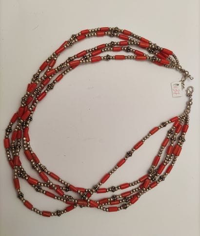 COLLIER ras-du-cou en argent (925 millièmes)...