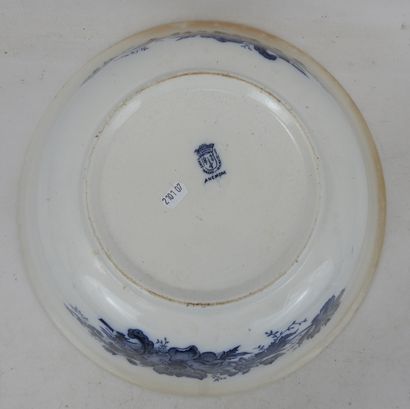 SAINT AMAND : Anémone, large cuvette en faience...