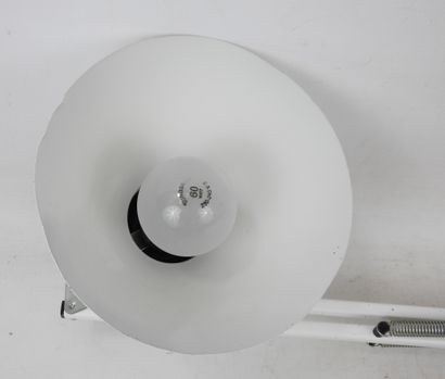 LAMPE d'architecte en métal laqué blanc à...