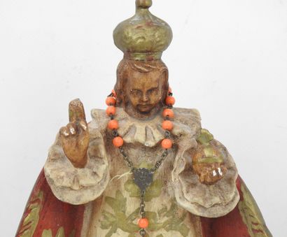 ENFANT JESUS de Prague en plâtre polychrome....