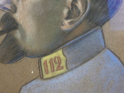MOUTHON J.V. Portrait d'un capitaine du 112e...