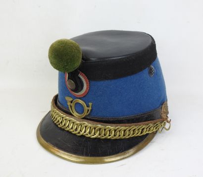 FRANCE. Shako modèle 1872 de chasseur à cheval,...