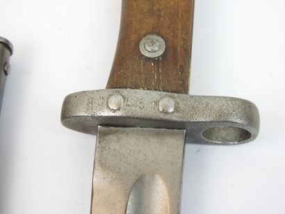 TURQUIE. Baïonnette Mauser, lame signée Weyersberg,...