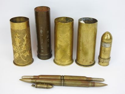 FRANCE. Lot de douilles gravées dont 3 de...