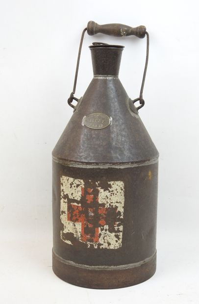 FRANCE. Tin-plated iron vessel decorated...