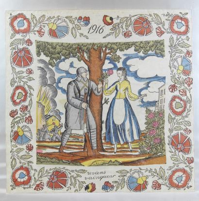 FRANCE. Handkerchief printed 