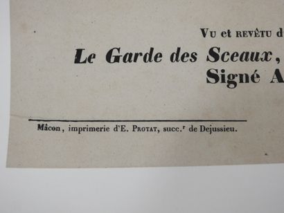 POSTER. Proclamation of the Empire, signed...