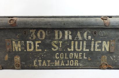 FRANCE. Wood and metal officer's trunk that...