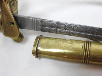 ITALIE. Sabre d'officier de marine, fusée...
