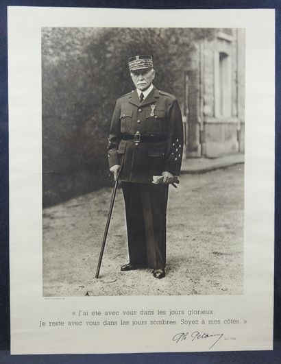 PETAIN Ph. Photographic portrait of Marshal...