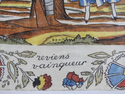 FRANCE. Handkerchief printed 