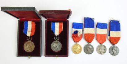 FRANCE. Lot de 6 médailles d'honneur anciennes...