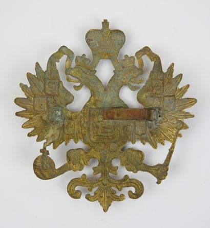 RUSSIE IMPERIALE. Plaque de coiffure, aigle...