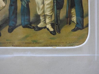 CHROMOLITHOGRAPHIE présentant l'armée française...
