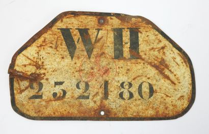 ALLEMAGNE. Plaque de moto en métal immatriculée...
