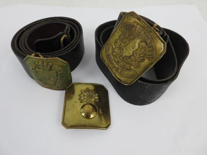 FRANCE. Suite de 3 plaques de ceinturon en...