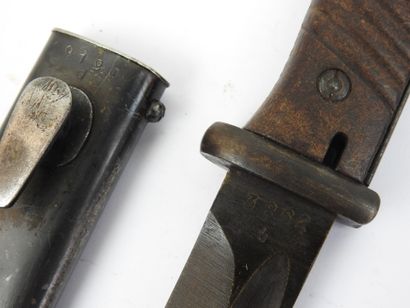ALLEMAGNE. Baïonnette Mauser 98K, lame numérotée...