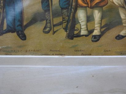 CHROMOLITHOGRAPHIE présentant l'armée française...