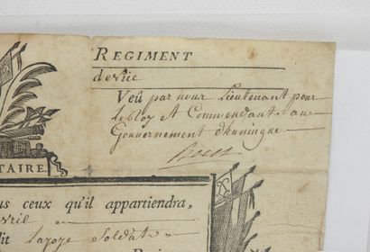 DOCUMENTS. Congé militaire avec vignette...