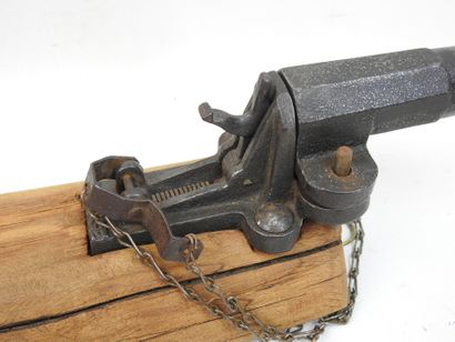 FRANCE. Canon d'alarme en acier monté sur...
