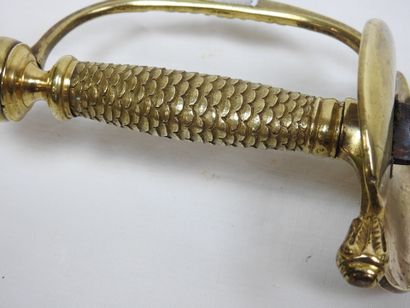 FRANCE. Epée d'officier à fusée en laiton...