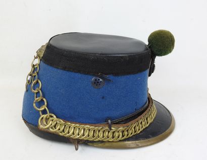 FRANCE. Shako modèle 1872 de chasseur à cheval,...