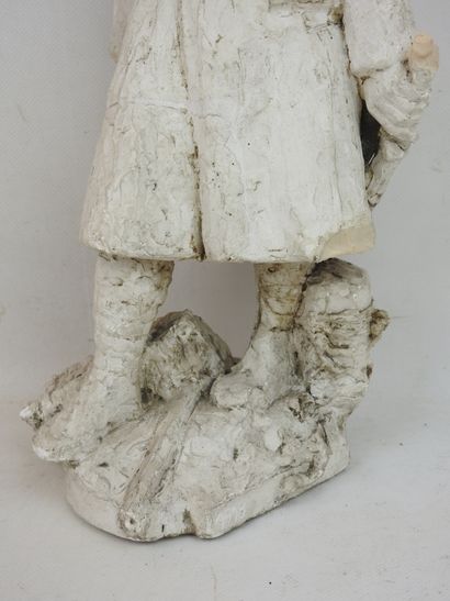 FRANCE. Plaster sculpture of a poilu in winter,...
