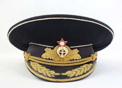 URSS. Casquette d'amiral soviétique en drap...
