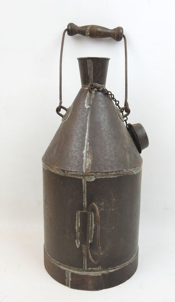 FRANCE. Tin-plated iron vessel decorated...