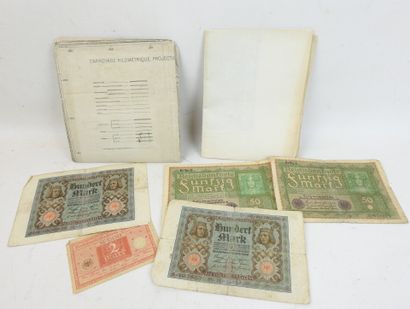 DOCUMENTS. Suite de 5 billets de banque de...