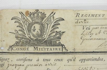 DOCUMENTS. Congé militaire avec vignette...