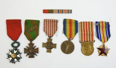 FRANCE. Set of 6 decorations of a 14-18 veteran,...